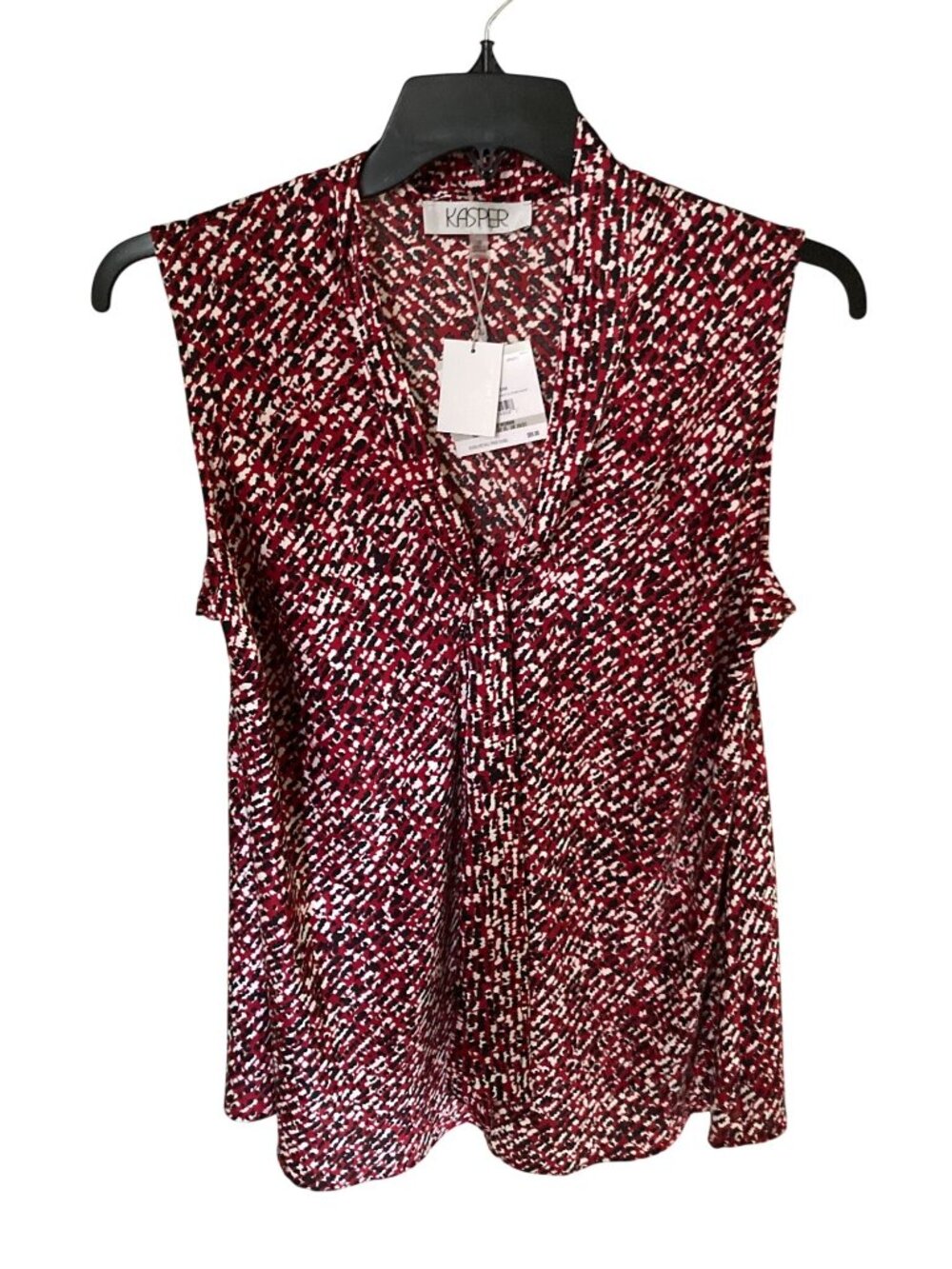 Kasper Women's Sleeveless Tie Front Blouse 1X  NWT